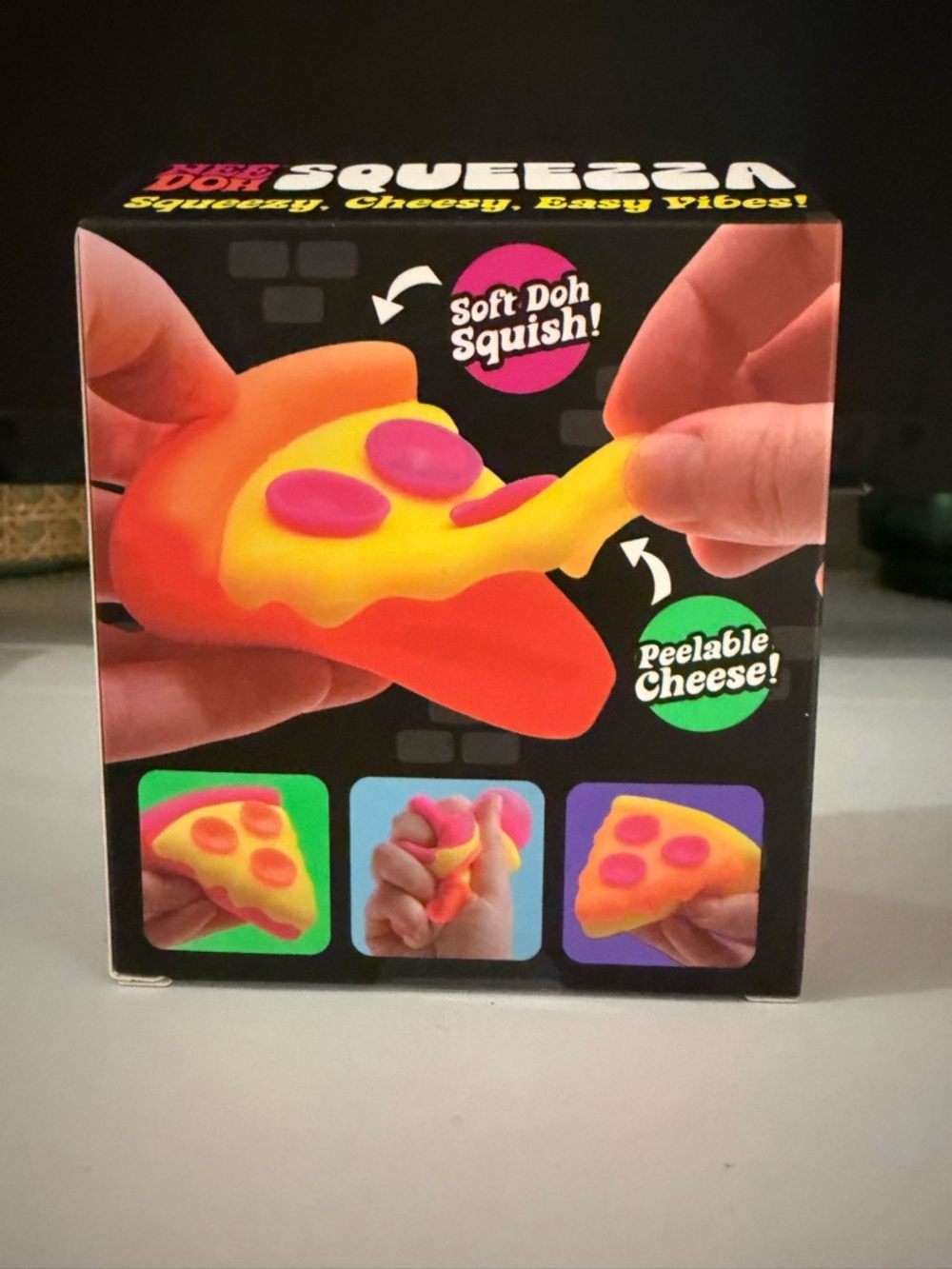 NeeDoh Squeeza Pizza Slice - Yellow & Pink and Orange - Picture 3 of 5